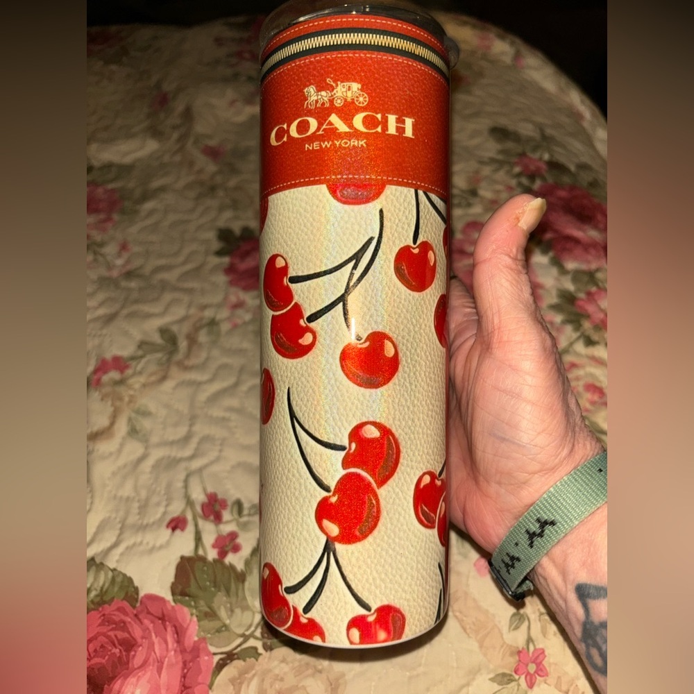 Cherry Print tumbler.